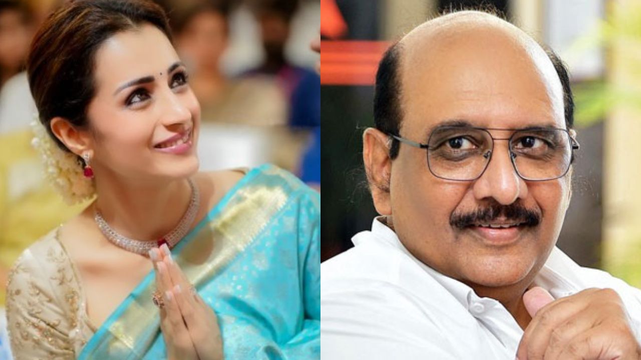 producer ms raju emotional comments on actress trisha friendship