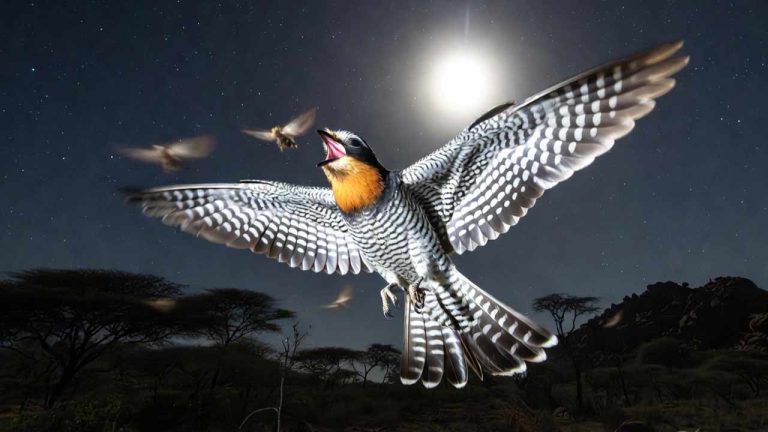 Red Necked Nightjar : చందమామతో టైమ్ సెట్ చేసుకునే పక్షి.. ఇదే ప్రకృతి మ్యాజిక్.!