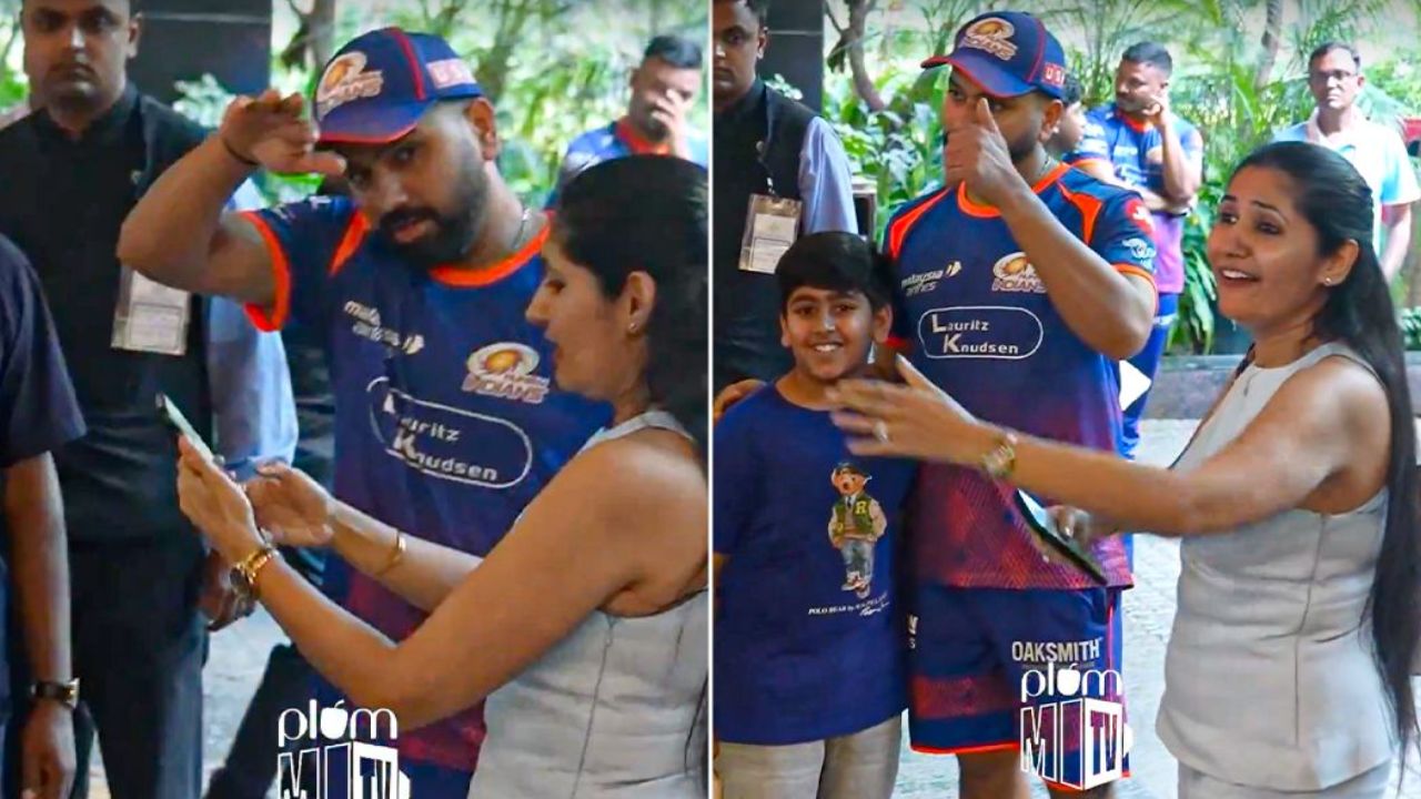 rohit sharma waits for female fans selfie heartwarming video goes viral