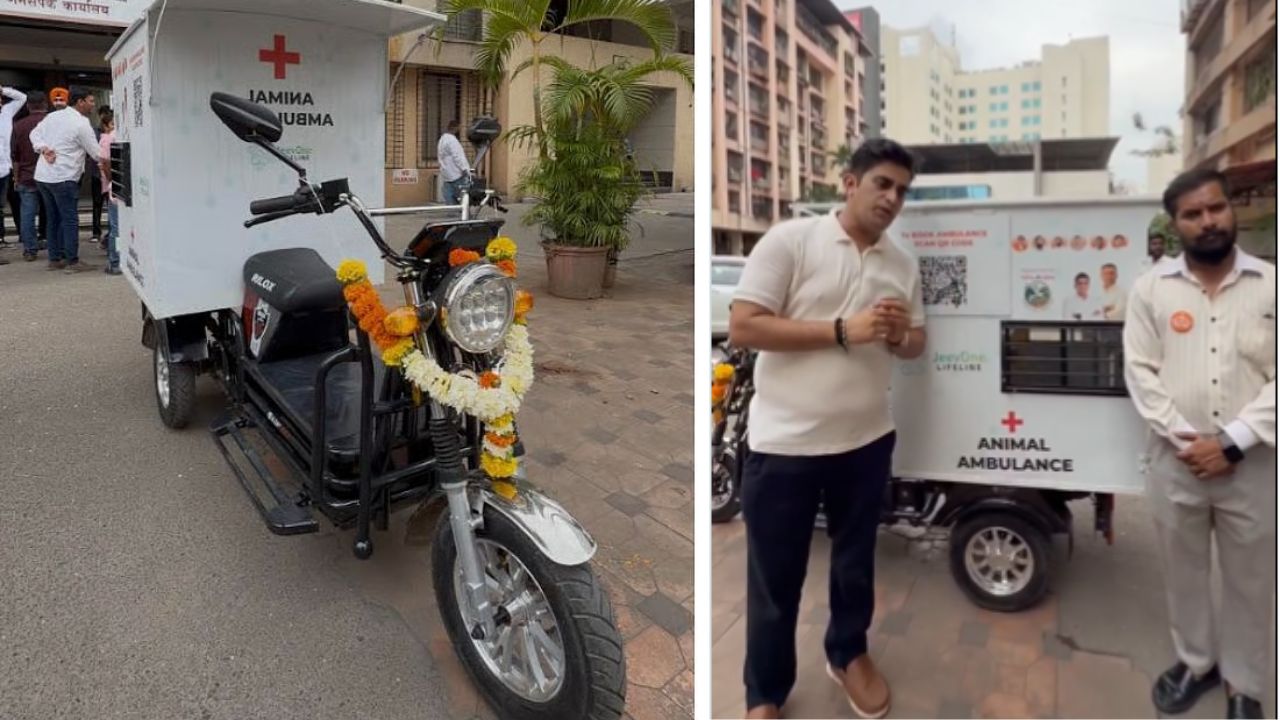 jeevone lifeline indias first ev bike ambulance for animals launched in mumbai