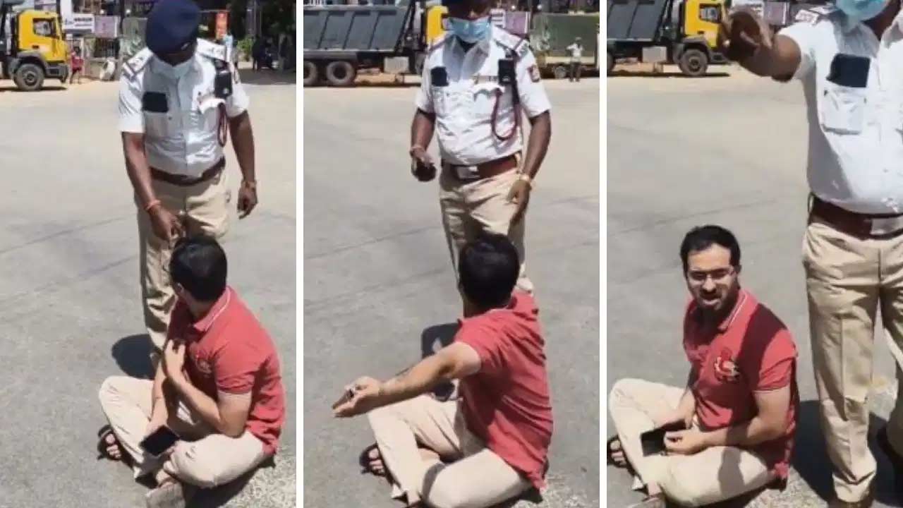 bengaluru traffic jam governor convoy man protest pregnant wife