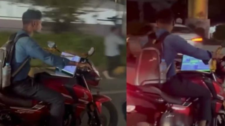 Work From Bike: వర్క్ ఫ్రం హోం పోయింది.. వర్క్ ఫ్రం బైక్ వచ్చేసింది.. వీడియో వైరల్..