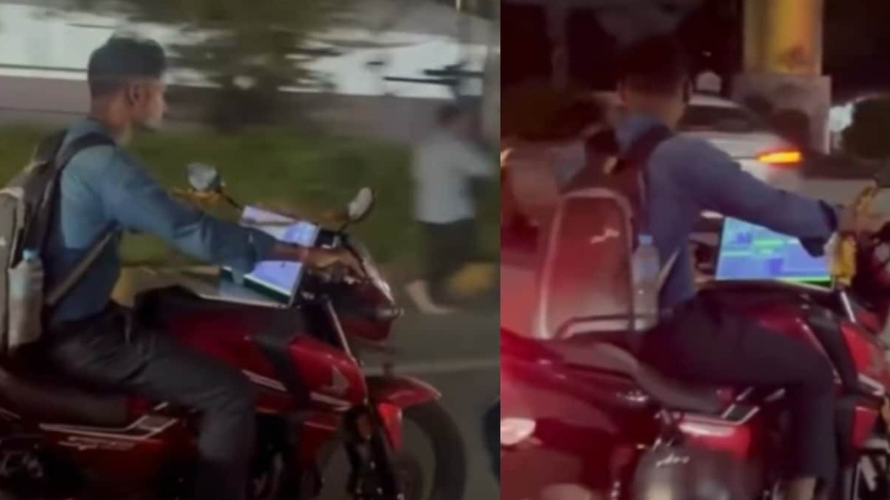 Work From Bike: వర్క్ ఫ్రం హోం పోయింది.. వర్క్ ఫ్రం బైక్ వచ్చేసింది.. వీడియో వైరల్..