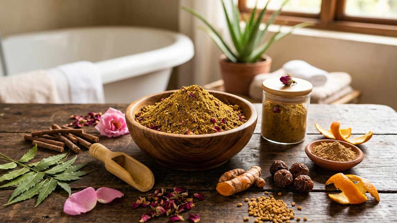 Homemade Ayurvedic Bath Powder: ఇంట్లో తయారుచేసే ఆయుర్వేద పౌడర్‌… సబ్బులు, బాడీ వాష్‌లకు చెక్! చర్మం సహజ కాంతితో మెరిసిపోతుంది..
