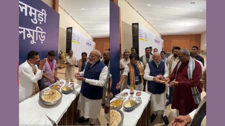 PM Modi: ఎన్డీఏ నేతలకు ఝుల్‌మురి తినిపించిన మోడీ.. వీడియో వైరల్