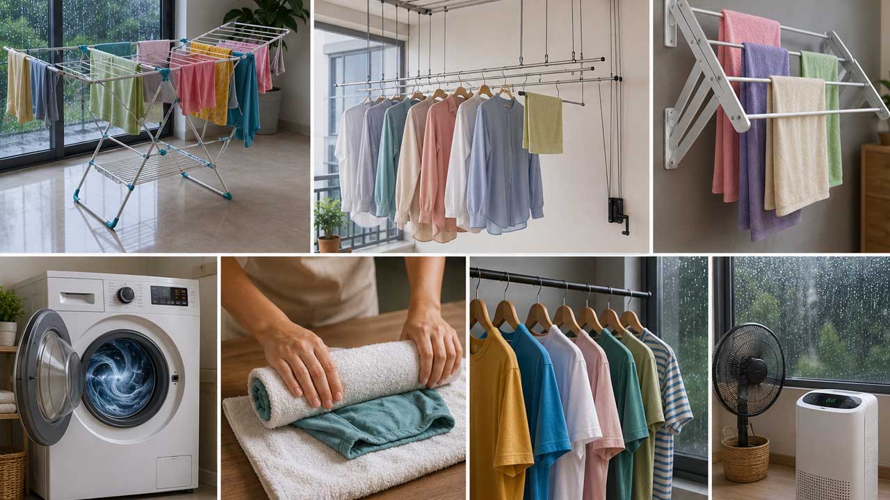 how to dry clothes fast during rainy season