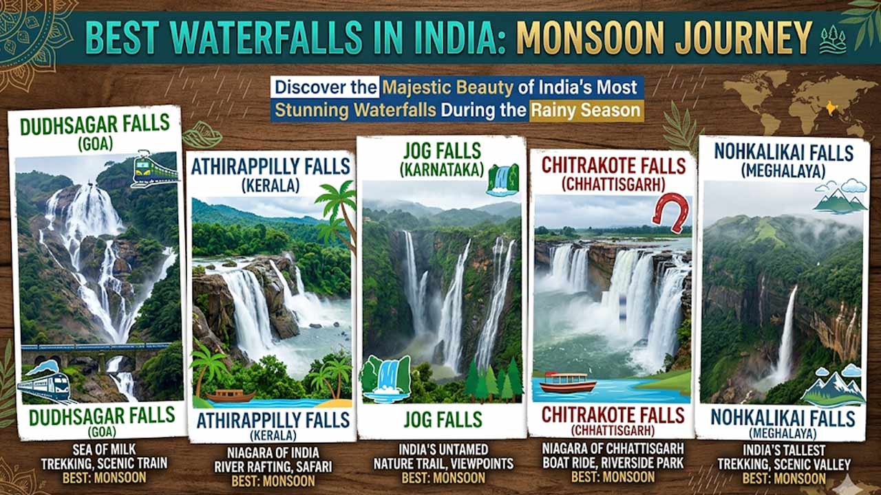 Most Beautiful Waterfalls in India: భారతదేశపు నయాగరా నుంచి దూద్‌సాగర్ వరకు.. సందర్శించాల్సిన టాప్ జలపాతాలు ఇవే..