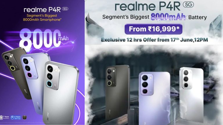 రూ.18,999లకే 144Hz డిస్‌ప్లే, 8000mAh బ్యాటరీ, మూడు రోజుల బ్యాటరీ బ్యాకప్‌తో Realme P4R 5G లాంచ్..