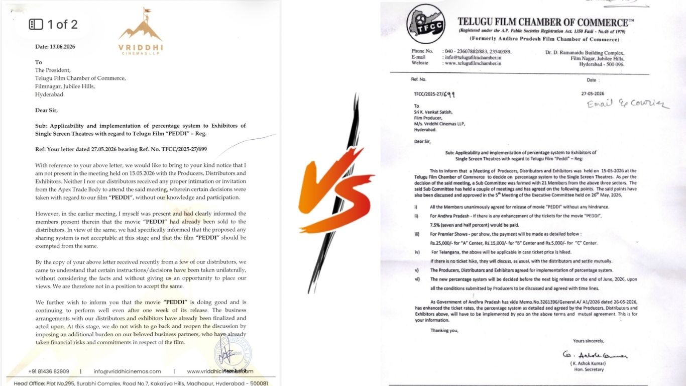 PEDDI Percentage Issue : పెద్ది పర్సెంటేజ్.. నాకు తెలియదన్న నిర్మాత.. స్ట్రాంగ్ కౌంటర్ ఇచ్చిన ఛాంబర్