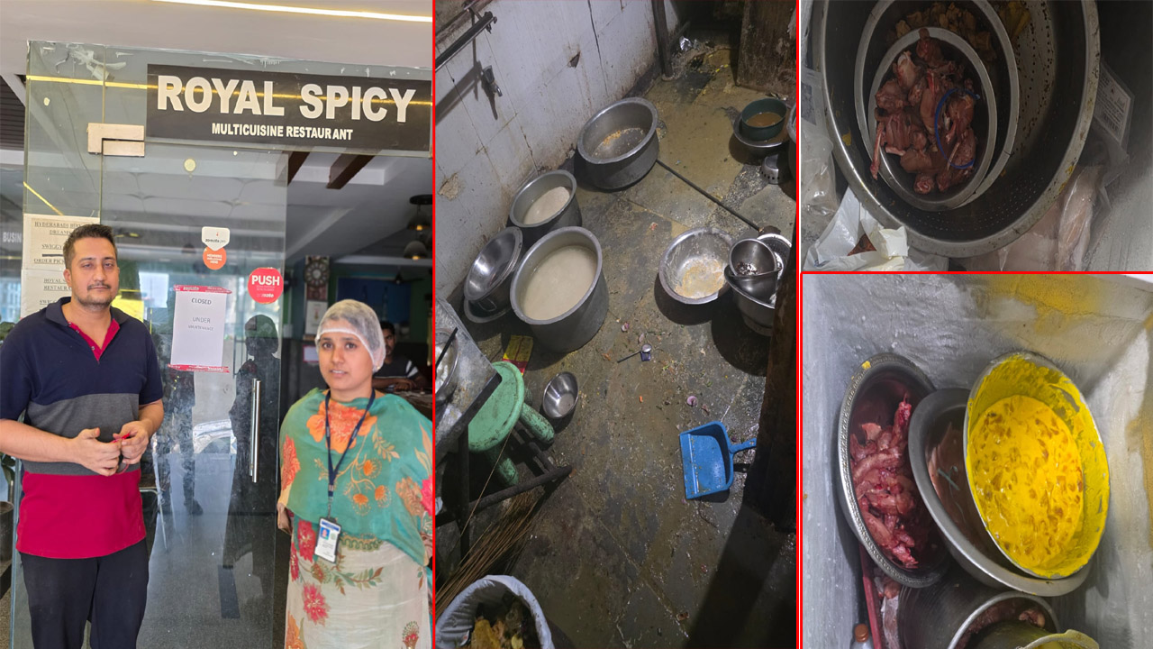 hyderabad gachibowli royal spice restaurant food safety inspection shocking violations