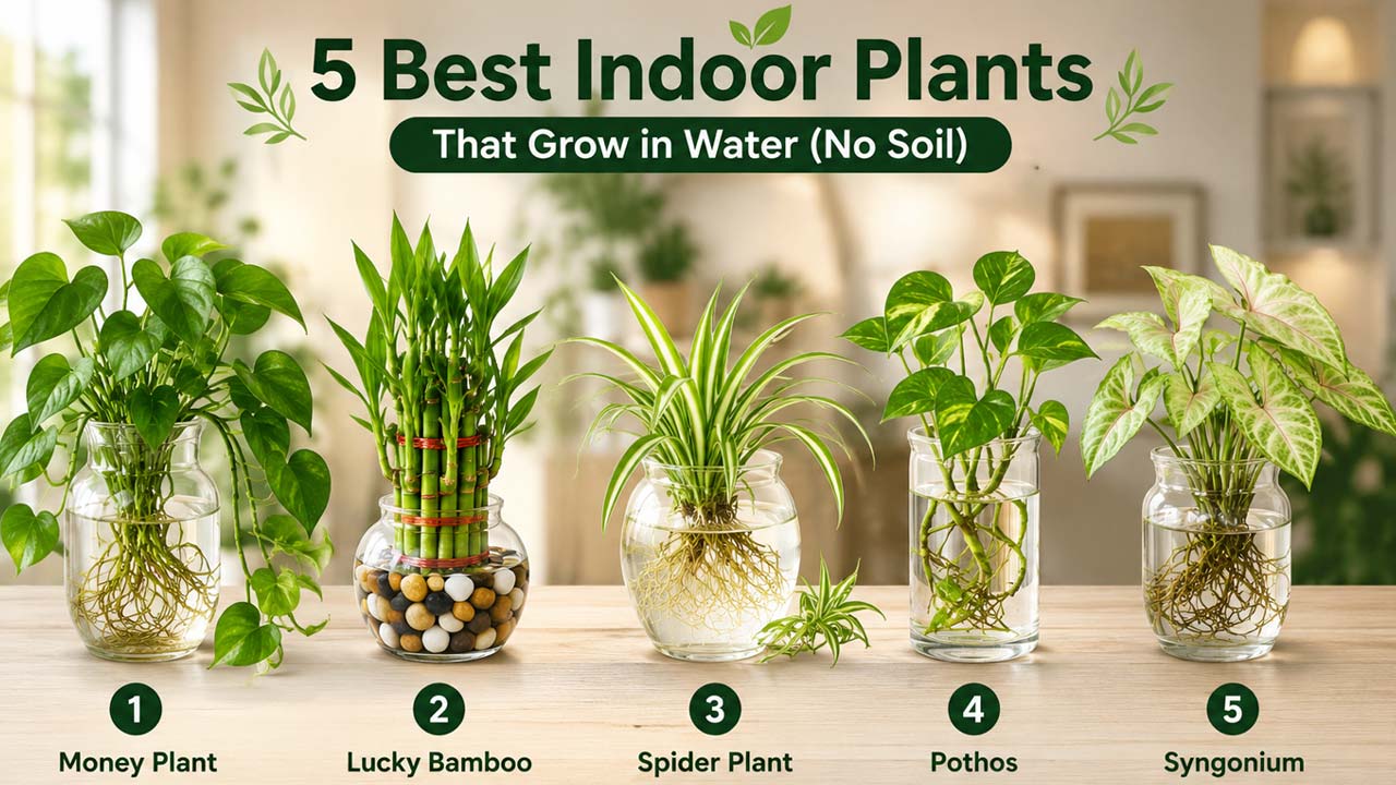 5 Best Indoor Plants : ఇంట్లో గ్రీనరీ కావాలా.? మట్టిలేకుండా నీటిలో పెరిగే 5 ప్లాంట్స్ ఇవే.!