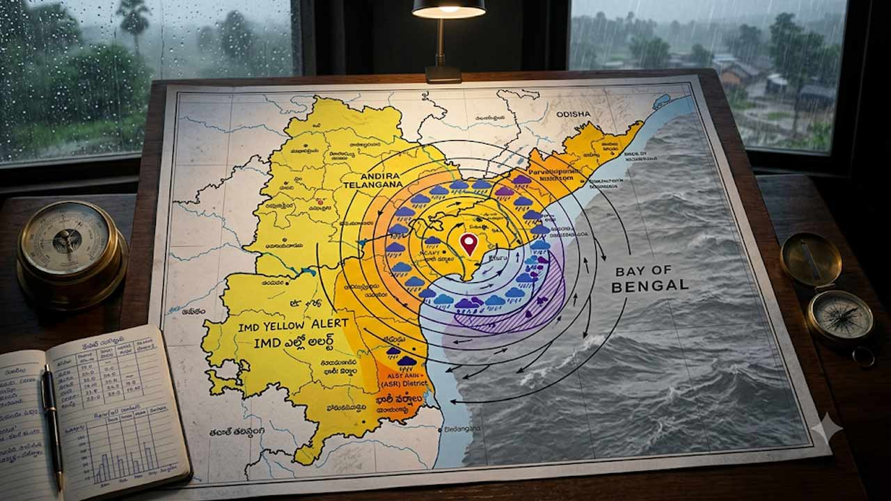 Heavy Rain Alert: తీవ్ర వాయుగుండం ఎఫెక్ట్.. తెలుగు రాష్ట్రాల్లో 2 రోజులు భారీ వర్షాలు.. ఎల్లో అలర్ట్ జారీ..