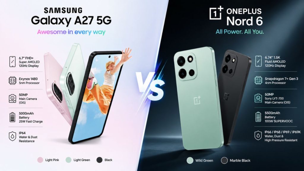 Samsung Galaxy A27 5g Vs Oneplus Nord 6