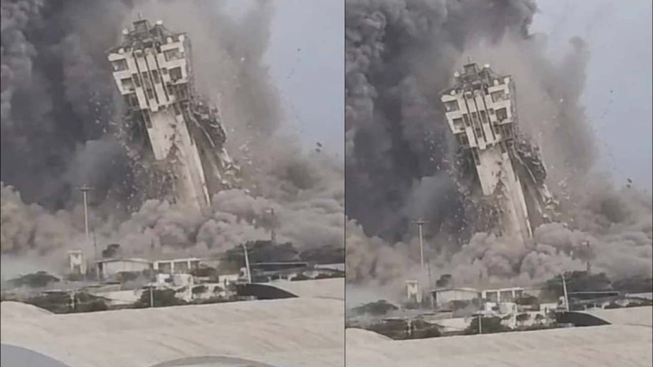 us airstrikes iran chabahar port tower collapse pete hegseth photos