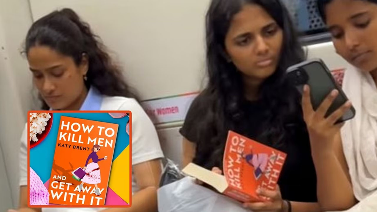 metro woman reading how to kill men book viral video explained