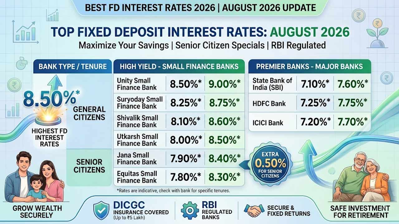 best fd interest rates august 2026 up to 8 50 for seniors