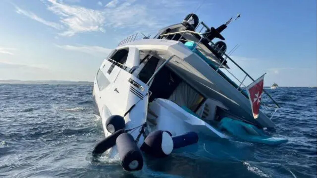 italy luxury yacht angiola ii sinks four days after delivery 14 rescued
