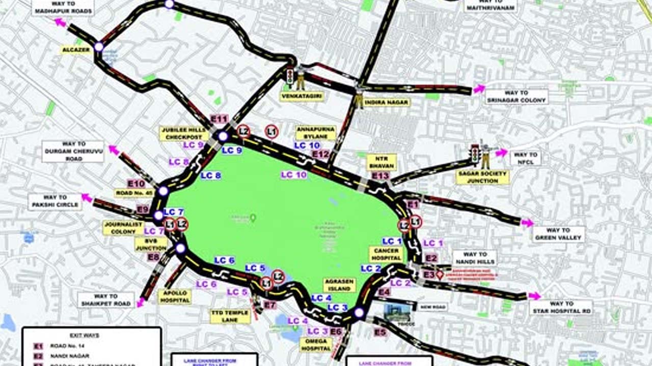 KBR Park One Way: కేబీఆర్ పార్క్ చుట్టూ అమల్లోకి వచ్చిన వన్ వే.. ప్రధాన రూట్స్ ఇవే..