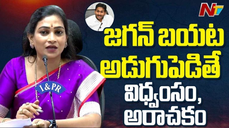 Minister Anitha: జగన్ బయటకు వస్తే విధ్వంసమే.. పరామర్శల పేరుతో అరాచకం.. మంత్రి అనిత ఘాటు వ్యాఖ్యలు