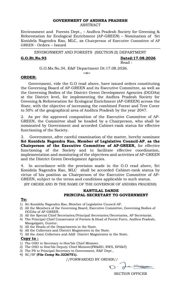 Mlc Nagababu Cabinet Rank