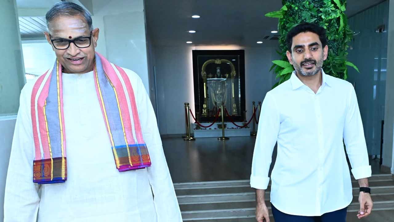 nara lokesh meets chaganti koteswara rao discusses value based education in ap schools