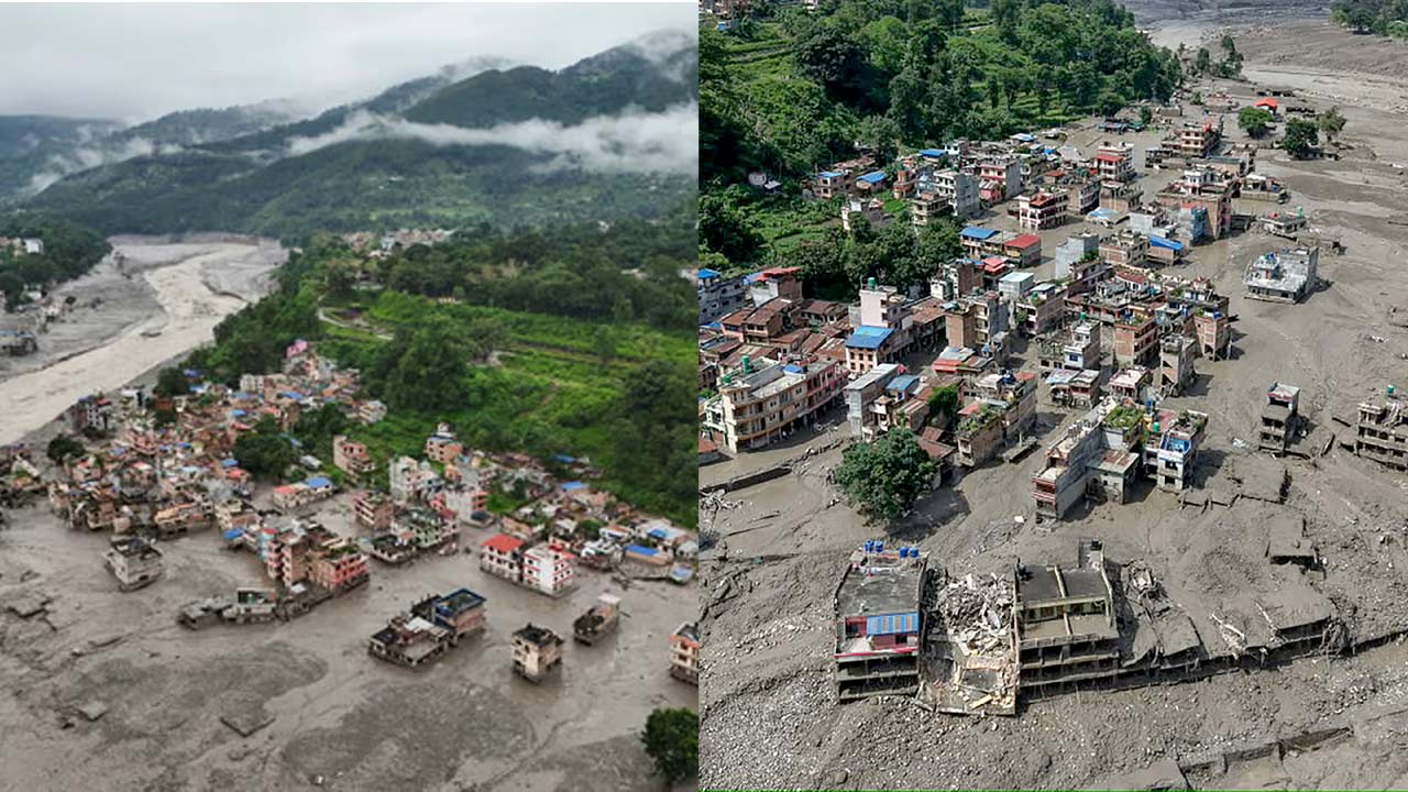 nepal floods china tibet construction barrier lake fresh flood threat