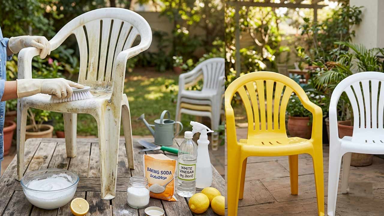 Plastic Chair Cleaning Tips: తెల్లటి ప్లాస్టిక్ కుర్చీలపై మొండి మరకలా? వంటింట్లో ఉన్న పదార్థాలతోనే ఈజీ క్లీనింగ్