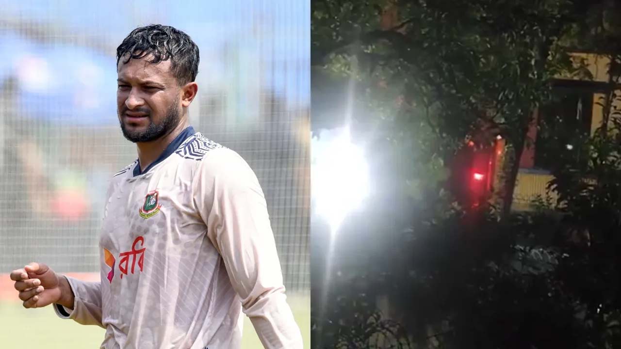 shakib al hasan house attacked petrol bomb attack attempt after sheikh hasina presser