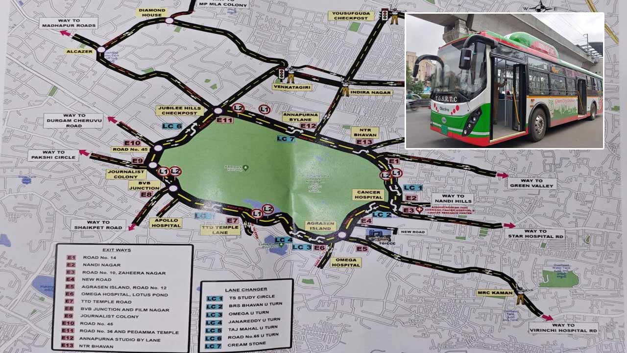 TGSRTC Bus Route Changes: కేబీఆర్ పార్క్ చుట్టూ వన్‌వే ఎఫెక్ట్… ఆర్టీసీ బస్సు రూట్లలో కీలక మార్పులు.. పూర్తి వివరాలు ఇవిగో..