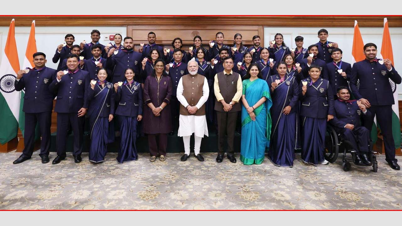 pm modi meets commonwealth games 2026 medallists shares jo khelega vo khilega