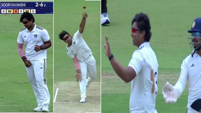 Duleep Trophy: వైభవ్ సూర్యవంశీ స్పిన్ మ్యాజిక్.. ఒకే ఓవర్‌లో రెండు వికెట్లు..!