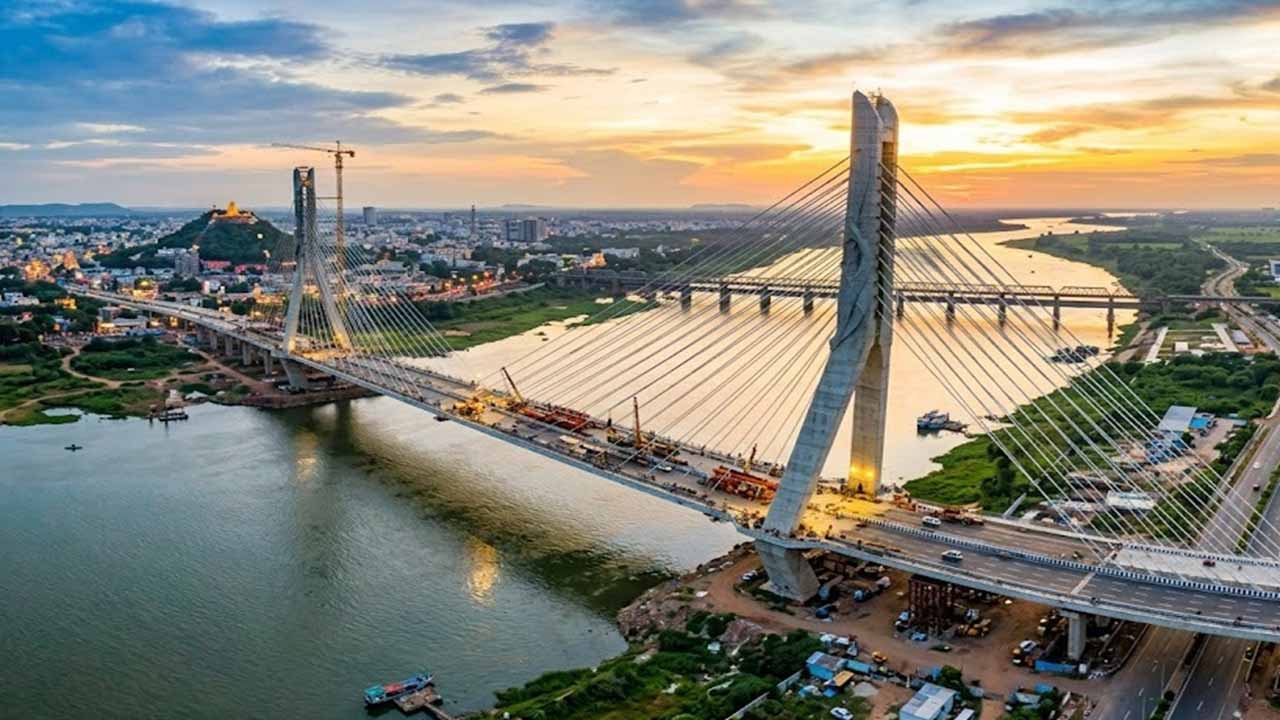 amaravati vijayawada iconic signature bridge krishna river