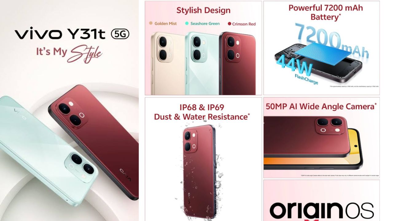 vivo y31t 5g launched in india with 7200mah battery ip69 120hz display