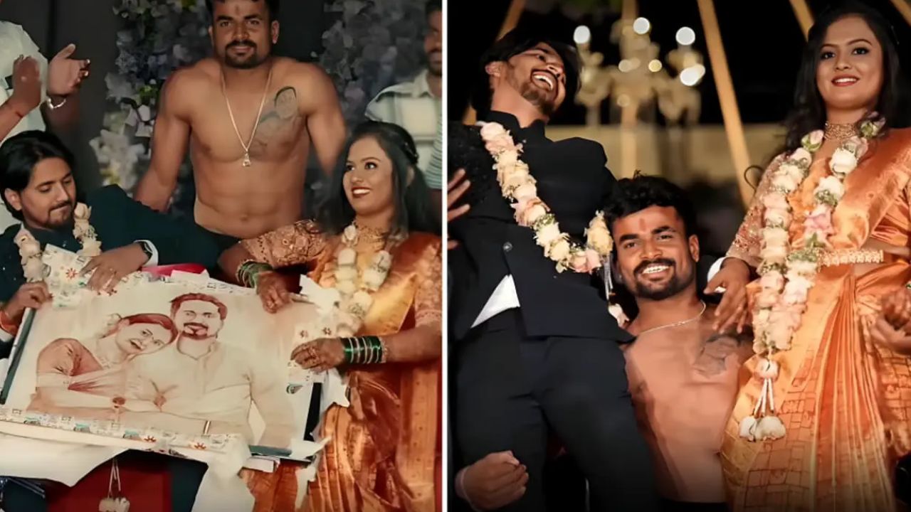 wedding gift friend gets his best friend and wifes faces tattooed on his chest