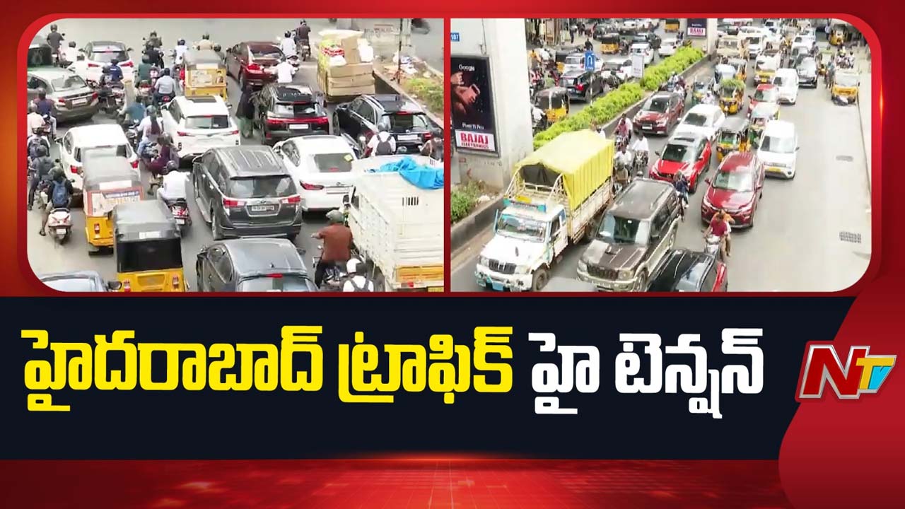 hyderabad traffic free left encroachments cause traffic jams