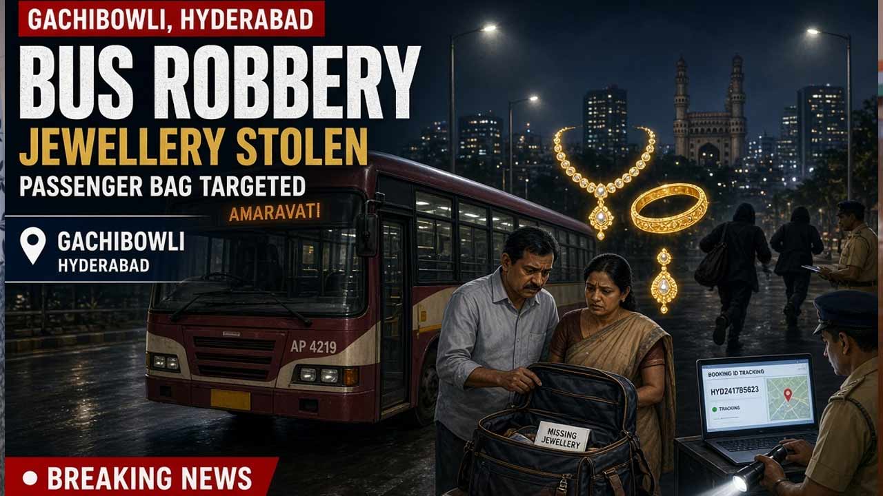 gachibowli bus gold diamond jewellery theft