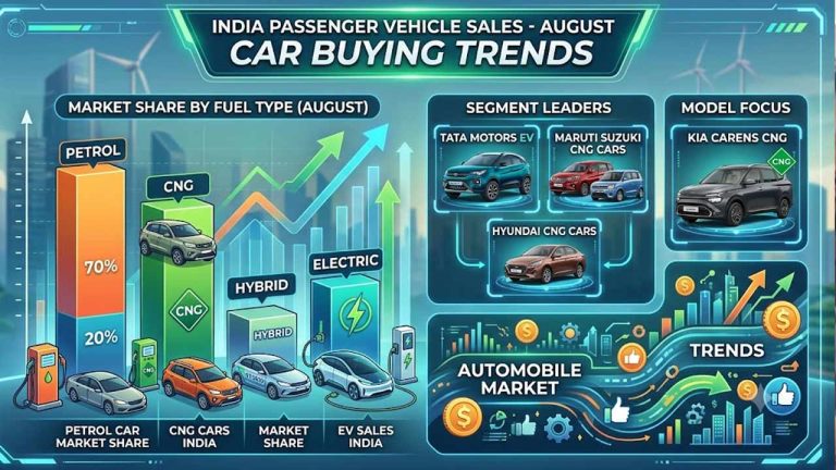 Car Sales in August: పెట్రోల్ కార్ల వాటా రికార్డు స్థాయిలో పతనం.. భారత మార్కెట్‌లో కొత్త ట్రెండ్