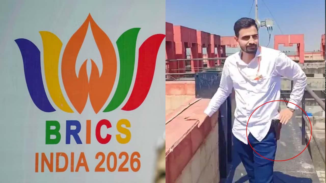 delhi brics summit security duty police constable gun reels suspended