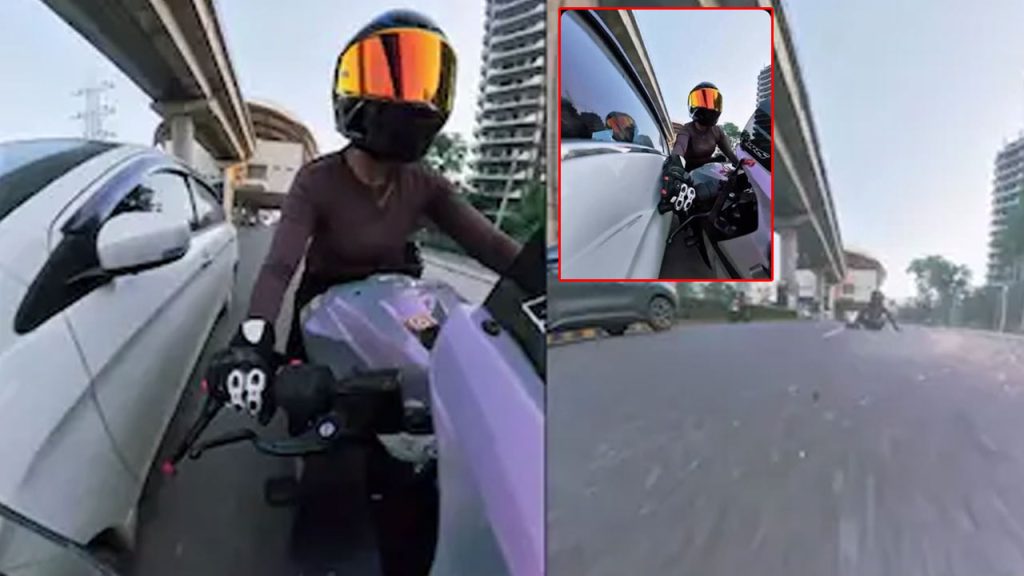 Gurugram Woman Biker Hit By