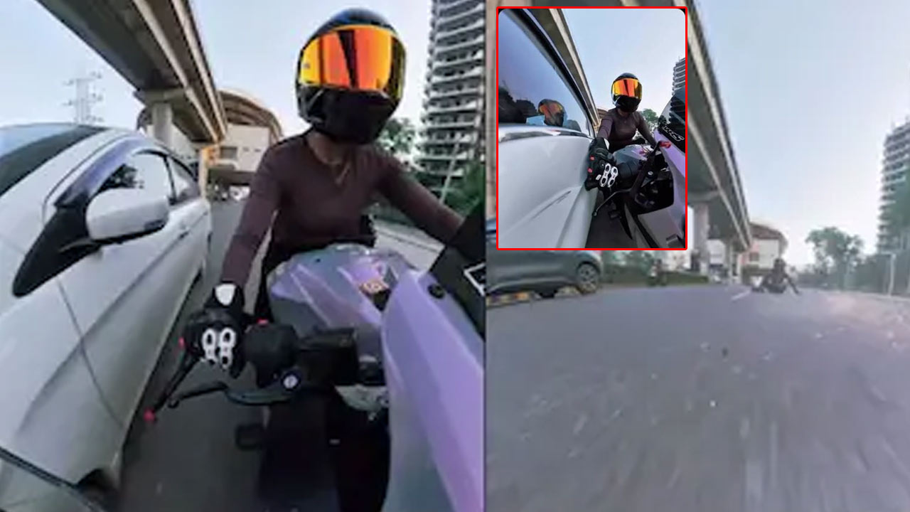 Gurugram Road Rage: మహిళా బైకర్‌ను వెంబడించి ఢీకొట్టిన కారు? కెమెరాలో షాకింగ్ దృశ్యాలు