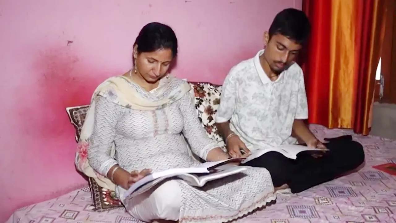 son becomes mothers teacher 45 year old woman clears class 10 exam