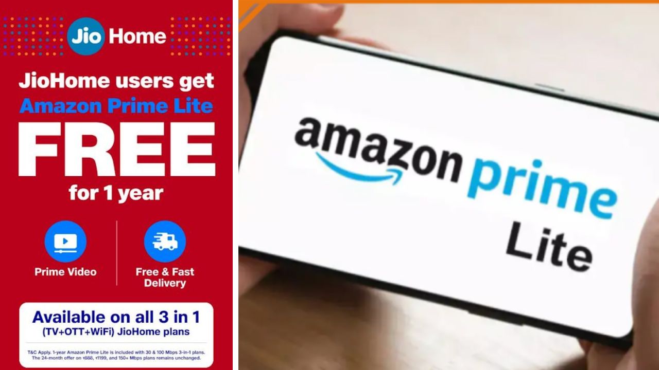 jiohome amazon prime lite free for 1 year eligible plans activation details are