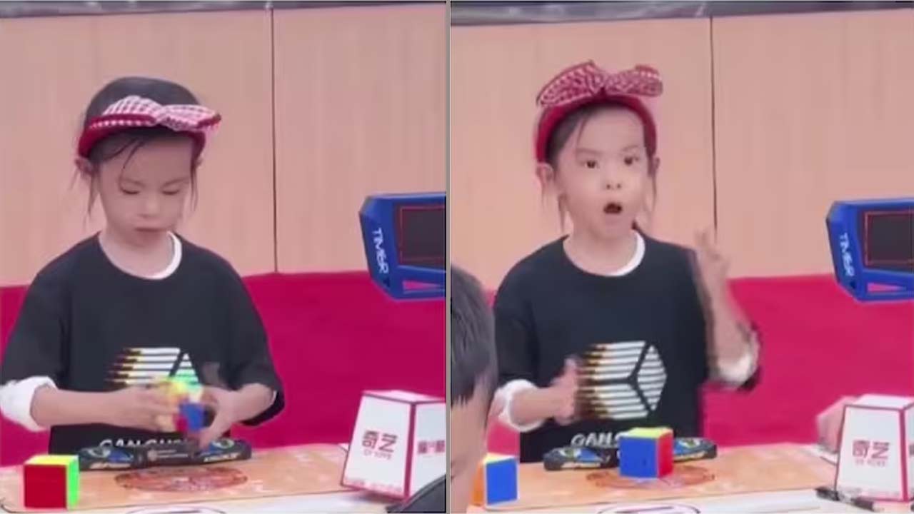 6 year old girl stuns world by solving rubiks cube in just 4 27 seconds