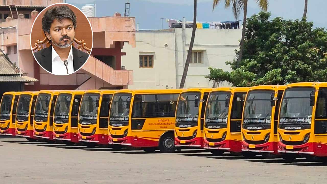 salem government buses in tvk flag colours spark controversy