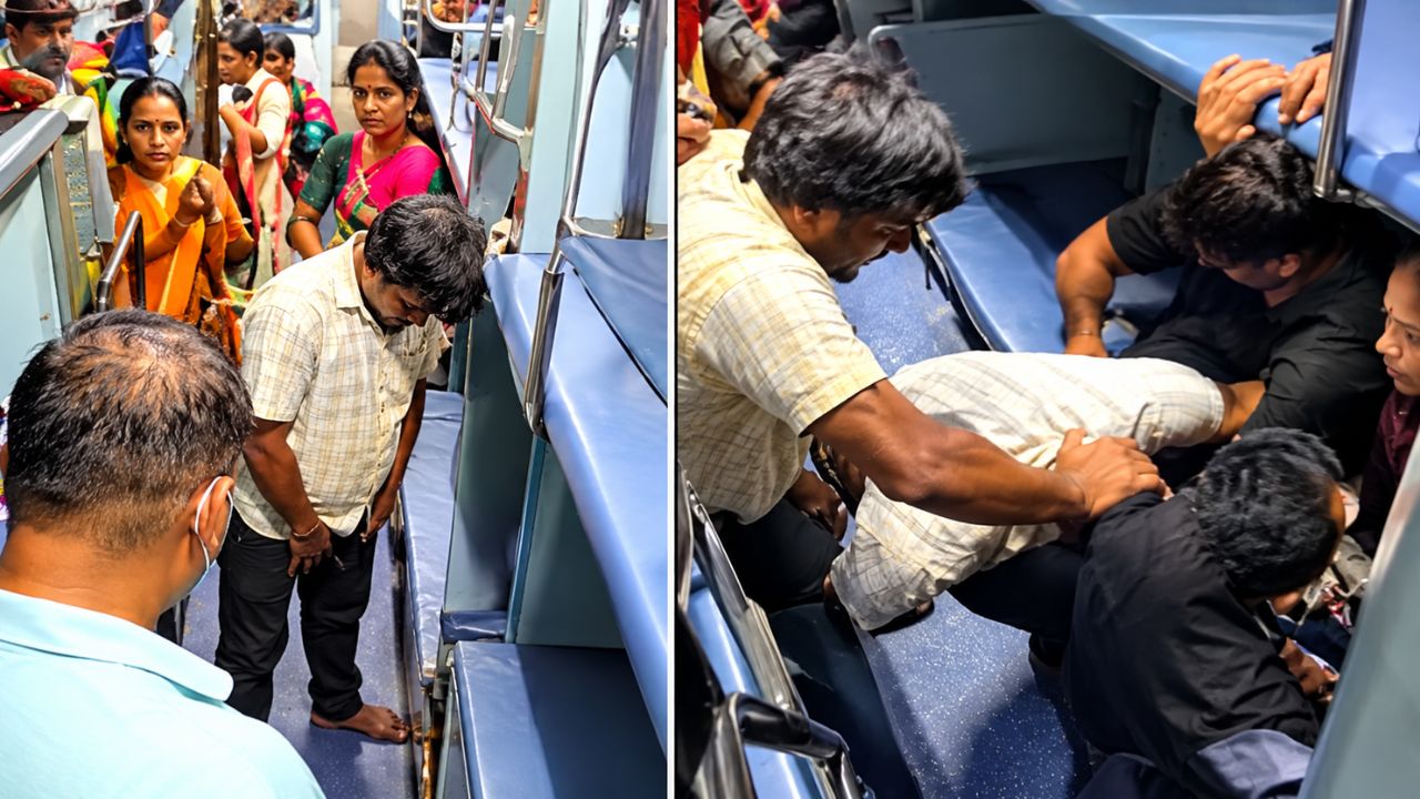 viral train video passenger urinates in crowded coach railway seva seeks details