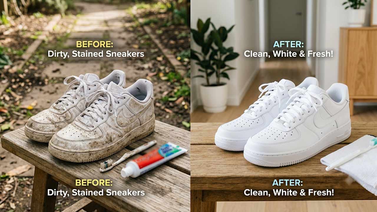 White Shoes Cleaning Tip: వైట్‌ షూపై మొండి మరకలు పోవడం లేదా?.. రూ.10తో తెల్లటి బూట్లకు కొత్త లుక్..