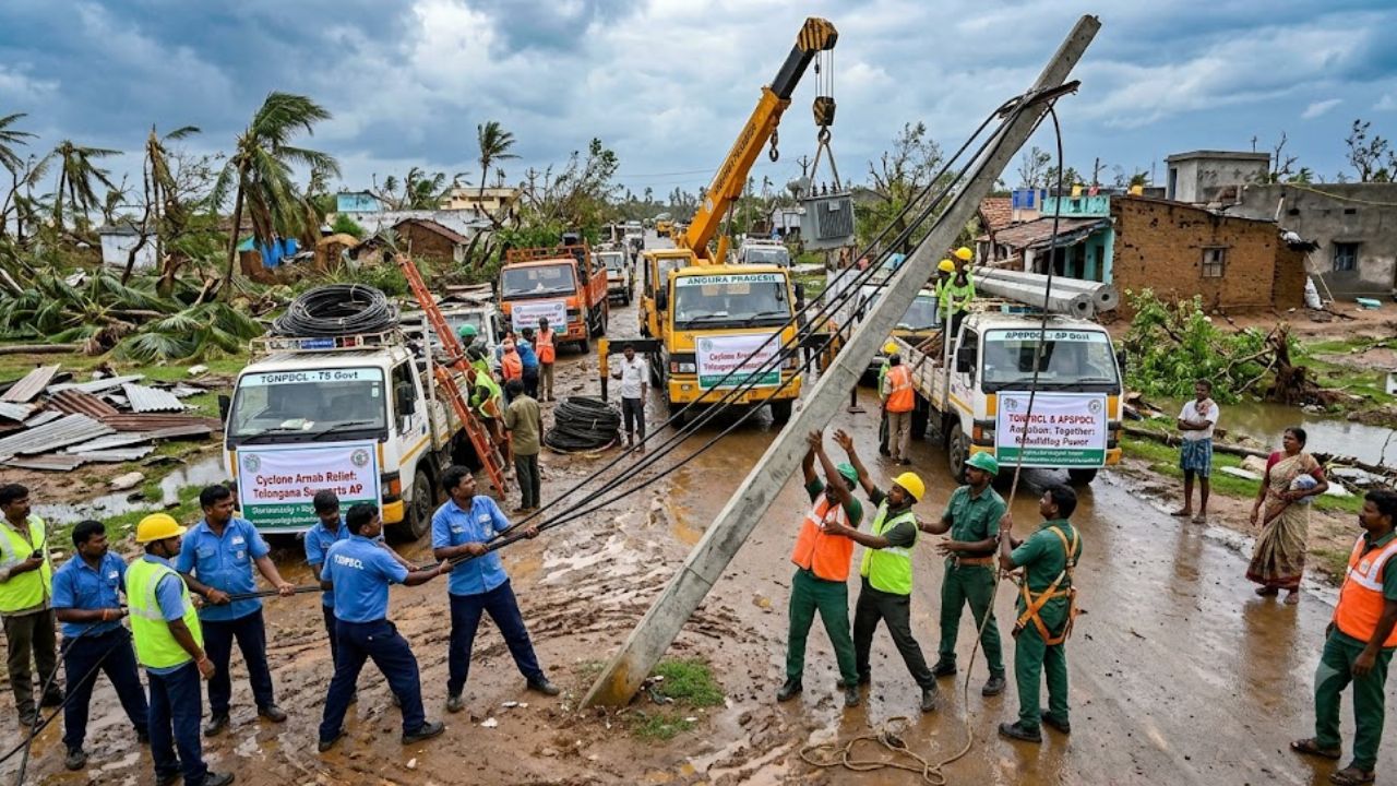 cyclone arnab effect telangana sends help to andhra pradesh