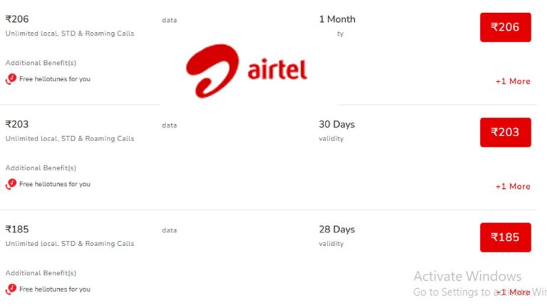 Airtel Recharge Plans: Airtel కొత్త రీఛార్జ్ ప్లాన్స్.. రూ.185, రూ.203, రూ.206.. వ్యాలిడిటీ, బెనిఫిట్స్ ఇవే!