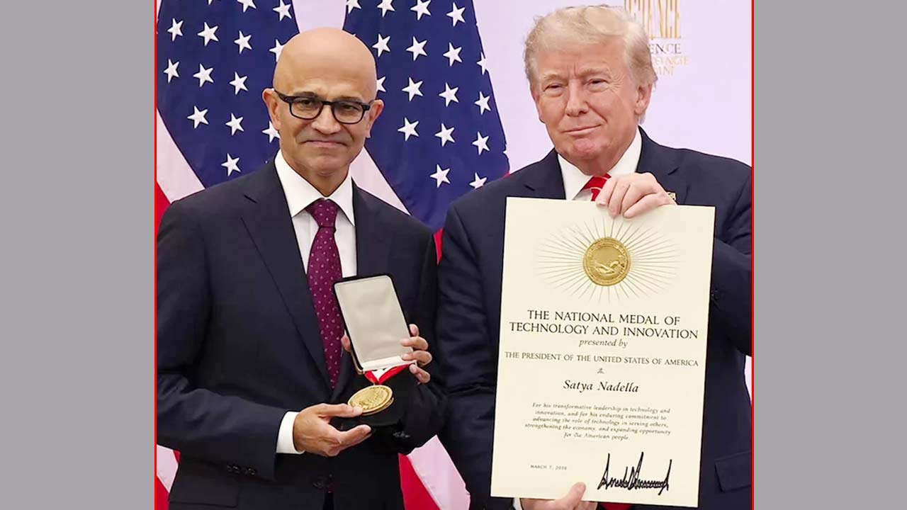 Donald Trump honours Satya Nadella: సత్య నాదెళ్ల, ఎలాన్ మస్క్‌కు ట్రంప్ అరుదైన గౌరవం.. ఆరుగురు టెక్ దిగ్గజాలకు అవార్డులు
