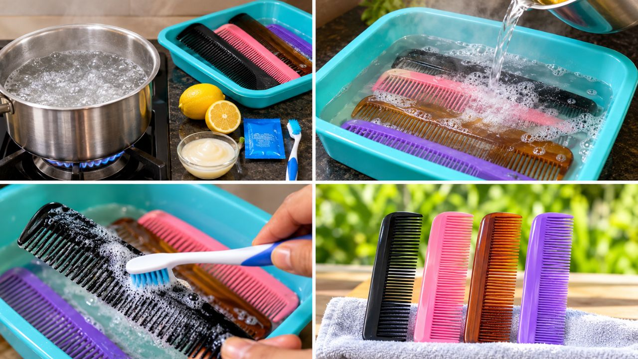 how to clean hair combs at home for just %e2%82%b91 easy cleaning tips